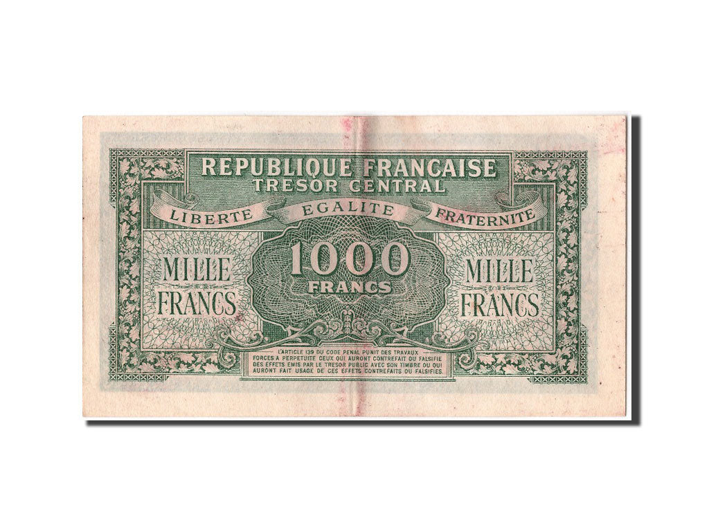Banknot, Francja, 1000 Francs, Marianne, UNC(60-62), Fayette:VF 12.1, KM:107