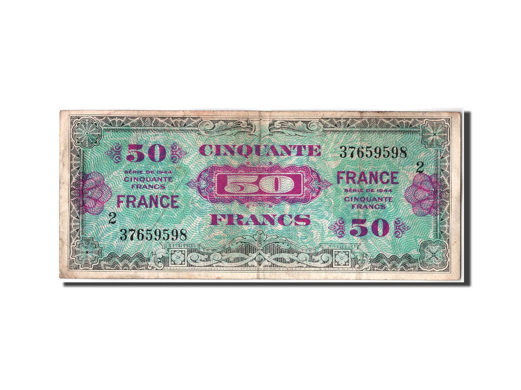 Biljet, Frankrijk, 50 Francs, 1945 Verso France, 1945-06-04, TB+, Fayette:VF