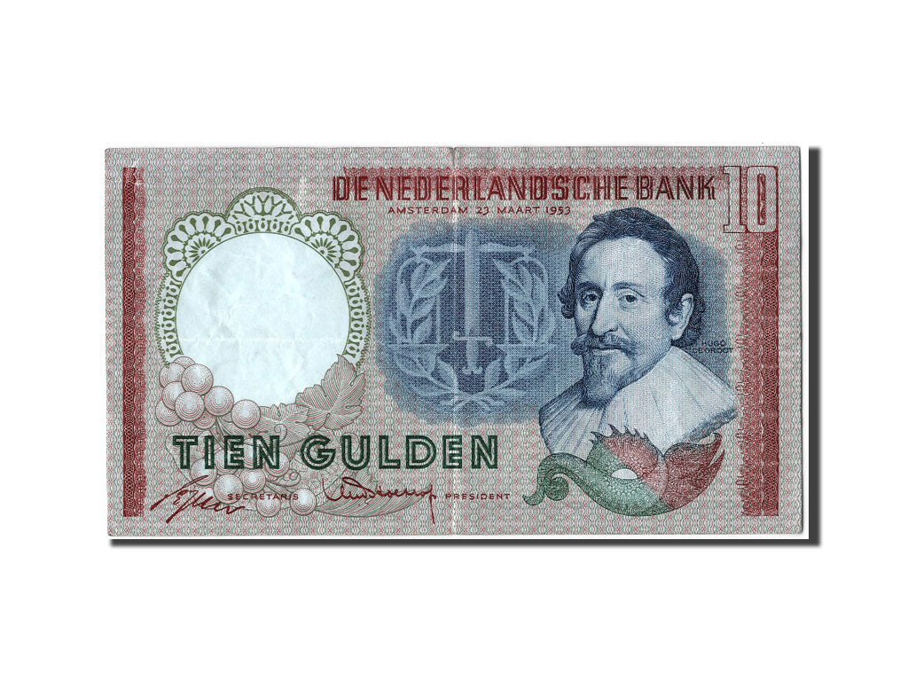Netherlands, 10 Gulden, 1953, KM #85, 1953-03-23, EF(40-45), CGF 072432