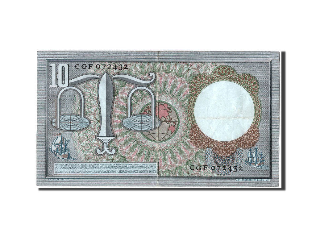 Netherlands, 10 Gulden, 1953, KM #85, 1953-03-23, EF(40-45), CGF 072432