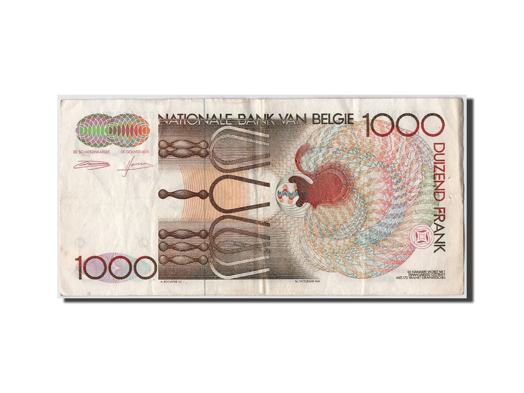 Billete, 1000 Francs, Bélgica, MBC