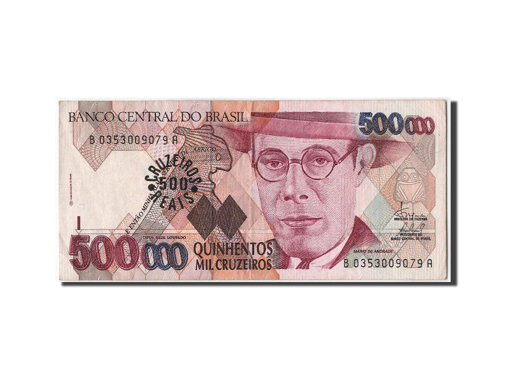 Brasile, 500 Cruzeiros Reais on 500,000 Cruzeiros, BB