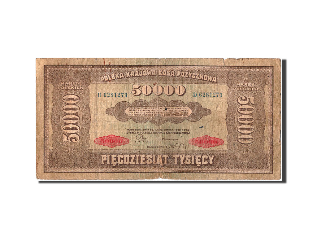 Poland, 50,000 Marek, 1922, KM #33, 1922-10-10, VF(20-25), D6281273