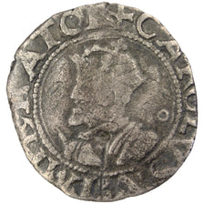 FRANCE, Demi Carolus, 1547, Besançon, VF(20-25), Silver, Boudeau #1295, 0.68