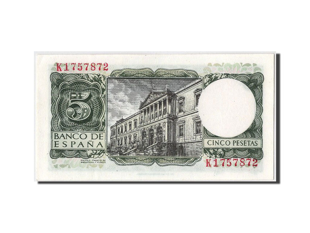 Banknote, Spain, 5 Pesetas, 1954, 1954-07-22, UNC(65-70)