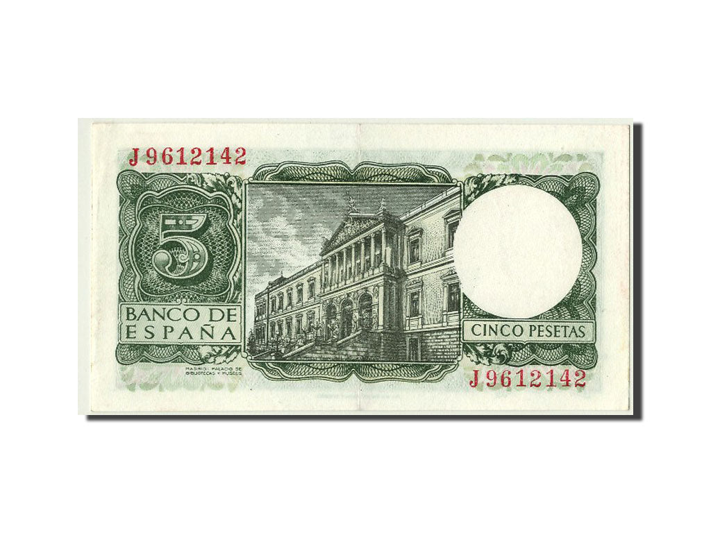 Banknote, Spain, 5 Pesetas, 1954, 1954-07-22, UNC(63)