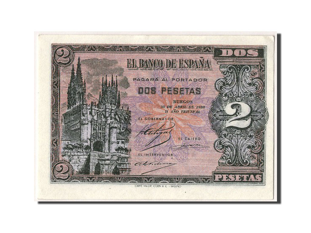 Banknot, Hiszpania, 2 Pesetas, 1938, UNC(65-70)