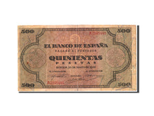 Biljet, Spanje, 500 Pesetas, 1938, 1938-05-20, TB+