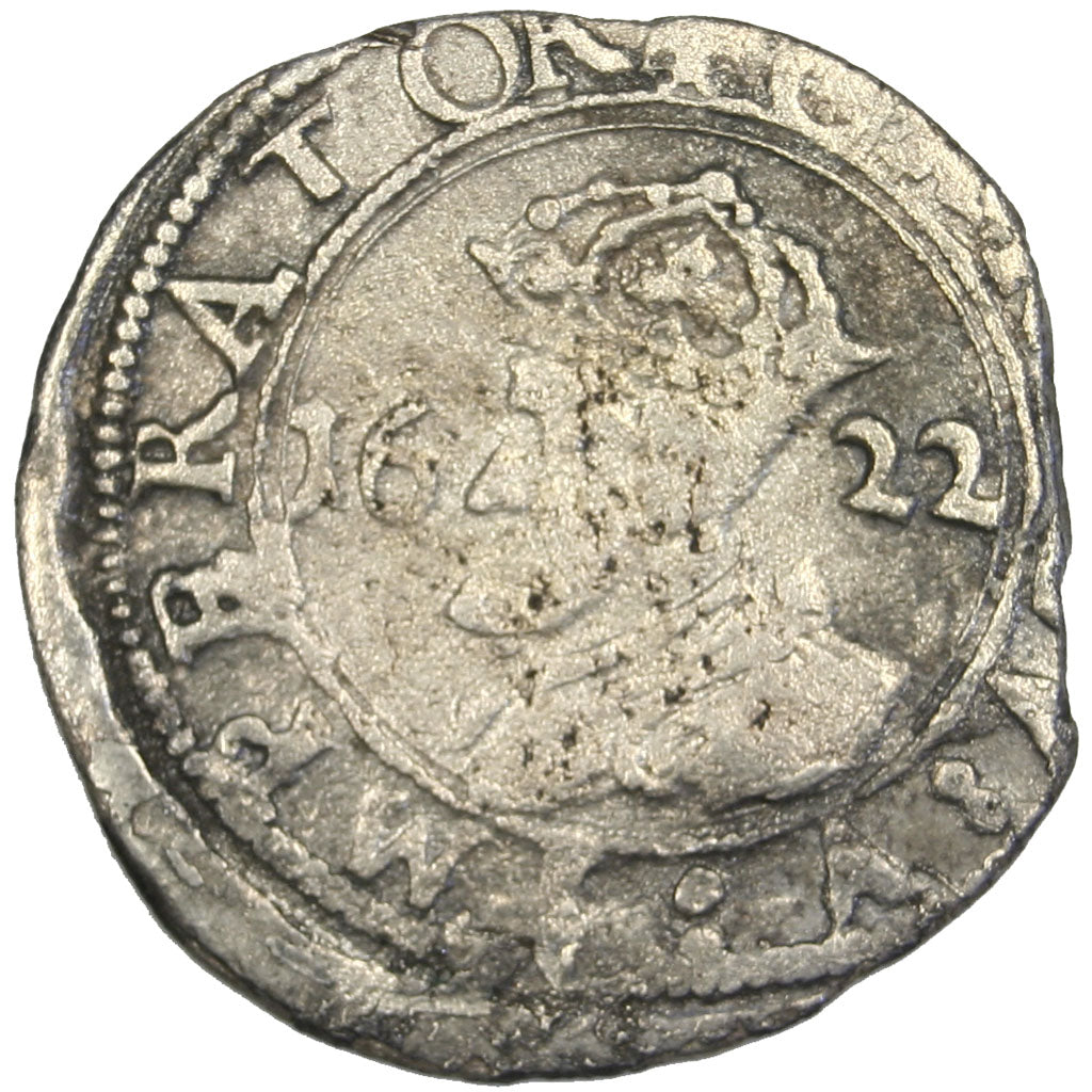 FRANCE, Carolus, 1622, Besançon, VF(20-25), Billon, Boudeau #1293, 1.39