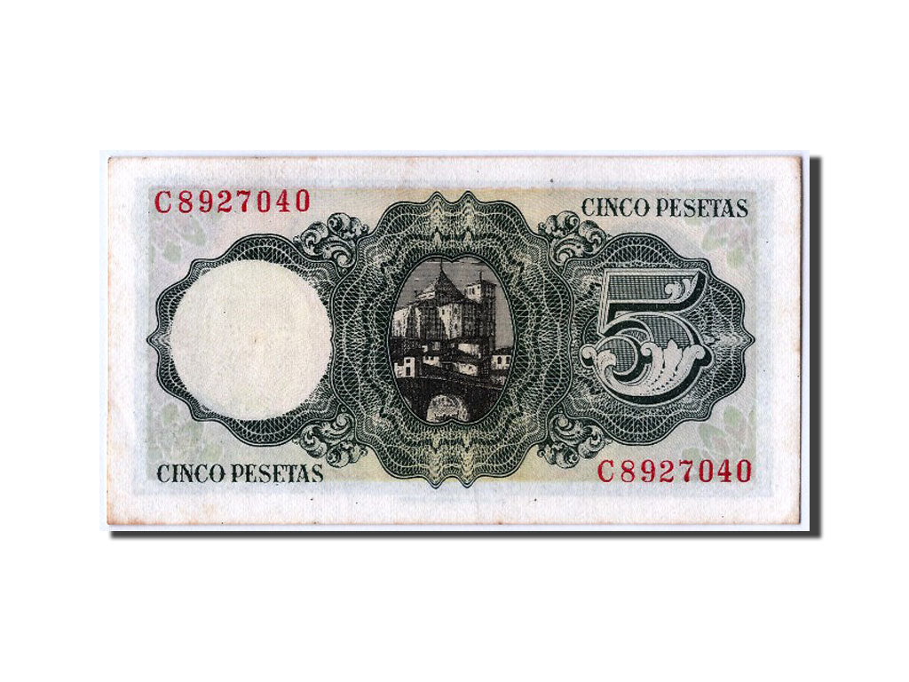 Banknote, Spain, 5 Pesetas, 1951, 1951-08-16, UNC(63)