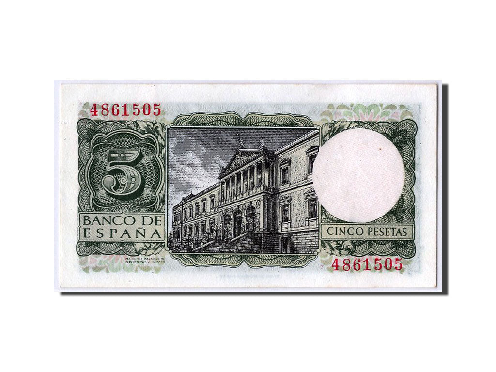 Banknote, Spain, 5 Pesetas, 1954, 1954-07-22, UNC(65-70)