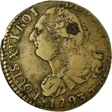 Munten, Frankrijk, 6 deniers françois, 6 Deniers, 1793, Nantes, FR+, Bronze
