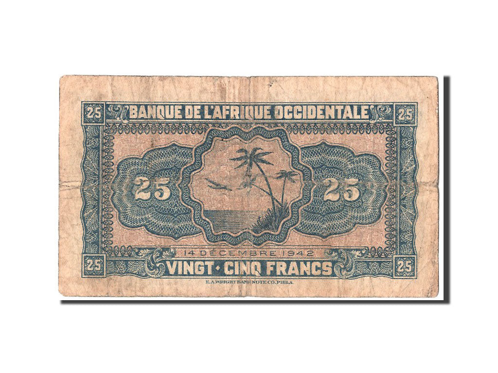 Banknote, French West Africa, 25 Francs, 1942, VF(20-25)
