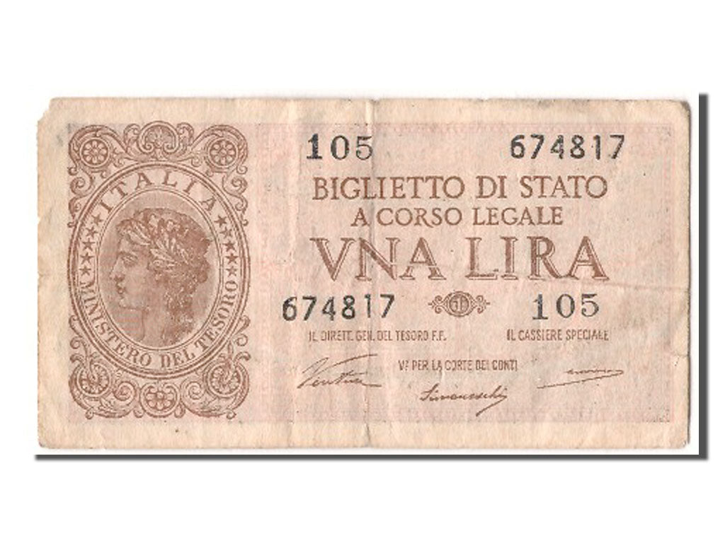 Italie, 1 Lire type 1944
