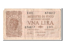 Italie, 1 Lire type 1944