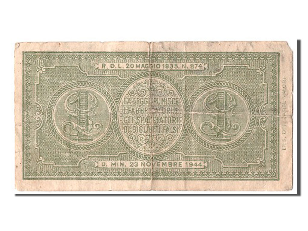 Italie, 1 Lire type 1944