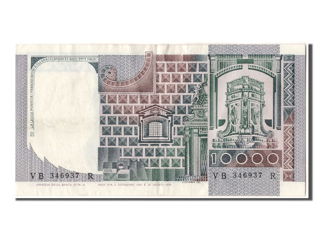 Banknote, Italy, 10,000 Lire, 1980, 1980-09-06, AU(50-53)