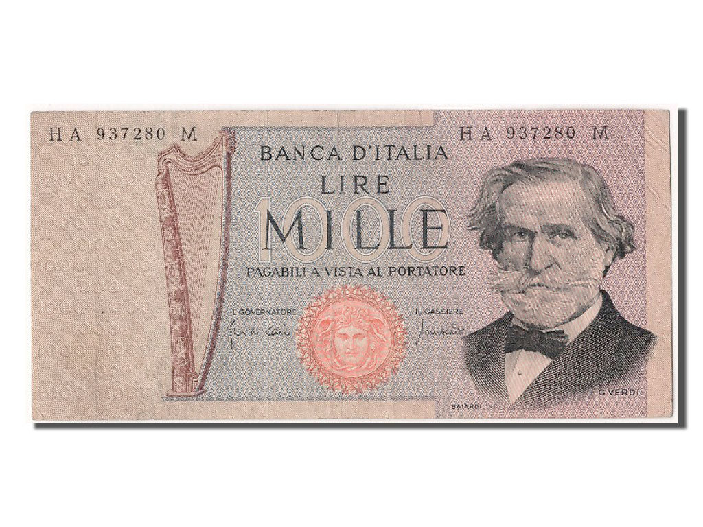 Banknote, Italy, 1000 Lire, 1969, 1969-03-25, EF(40-45)