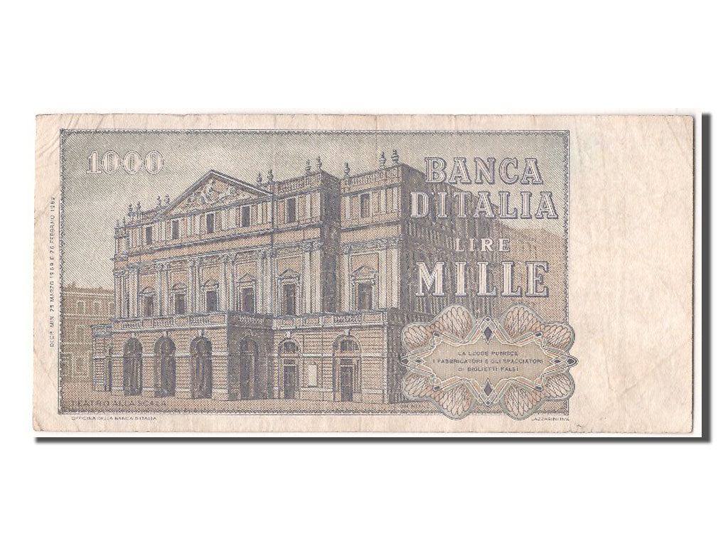Banknote, Italy, 1000 Lire, 1969, 1969-03-25, EF(40-45)