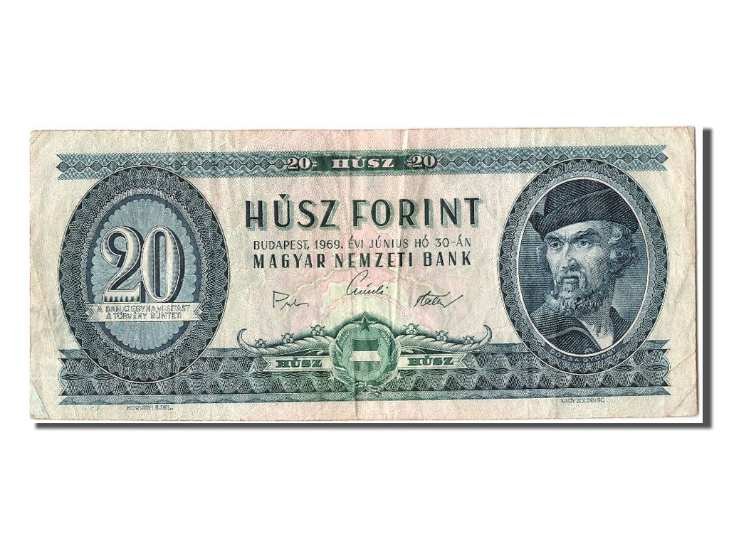 Hungary, 20 Forint, 1969, KM #169e, 1969-06-30, VF(30-35), C034 219765
