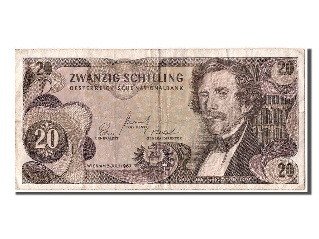 Banknote, Austria, 20 Schilling, 1967, 1967-07-02, VF(30-35)