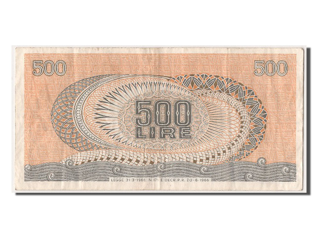 Italy, 500 Lire, 1966, KM #93a, 1966-06-20, EF(40-45), T05 264446
