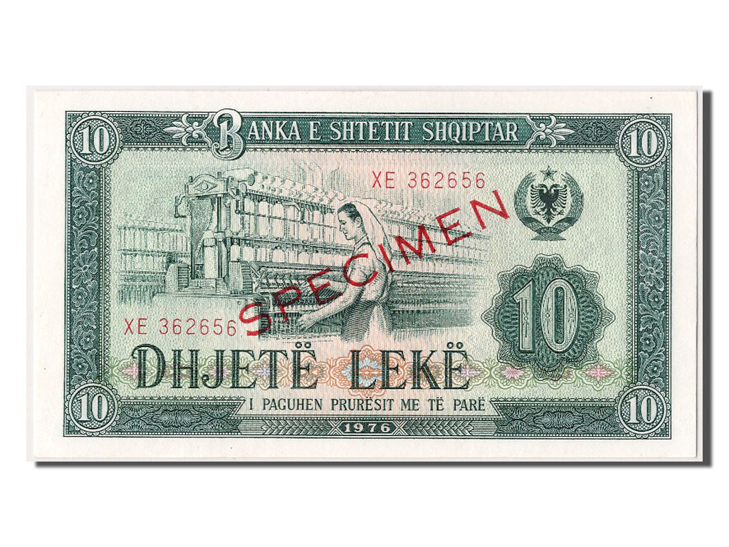 Billete, 10 Lekë, 1976, Albania, UNC