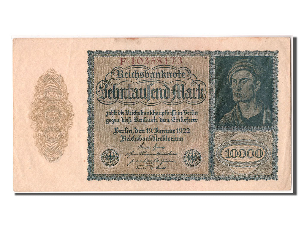 Banknote, Germany, 10,000 Mark, 1922, 1922-01-19, AU(55-58)
