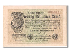 Germany, 20 Millionen Mark, 1923, KM #108a, 1923-09-01, AU(50-53), 035613