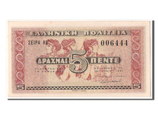 Greece, 5 Drachmai, 1941, KM #319, 1941-06-18, UNC(65-70), LambdaE' 006444