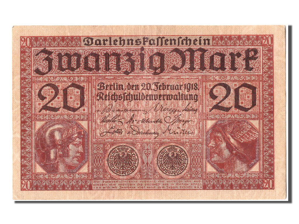 Banknote, Germany, 20 Mark, 1918, 1918-02-20, AU(50-53)