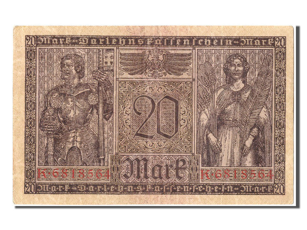 Banknote, Germany, 20 Mark, 1918, 1918-02-20, AU(50-53)