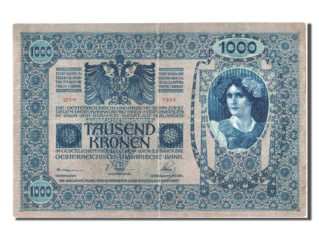 Austria, 1000 Kronen, KM #59, AU(50-53), 34274