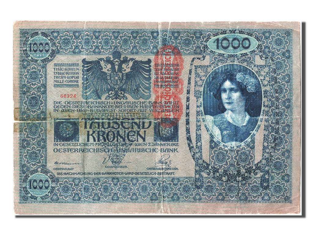 Austria, 1000 Kronen, KM #59, VG(8-10), 66324