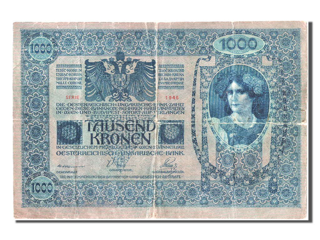 Austria, 1000 Kronen, KM #59, VG(8-10), 66324