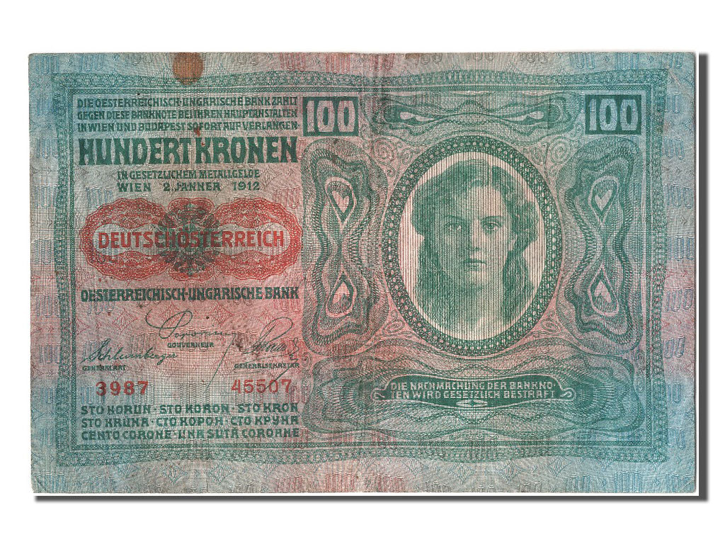 Billete, 100 Kronen, Austria, MBC