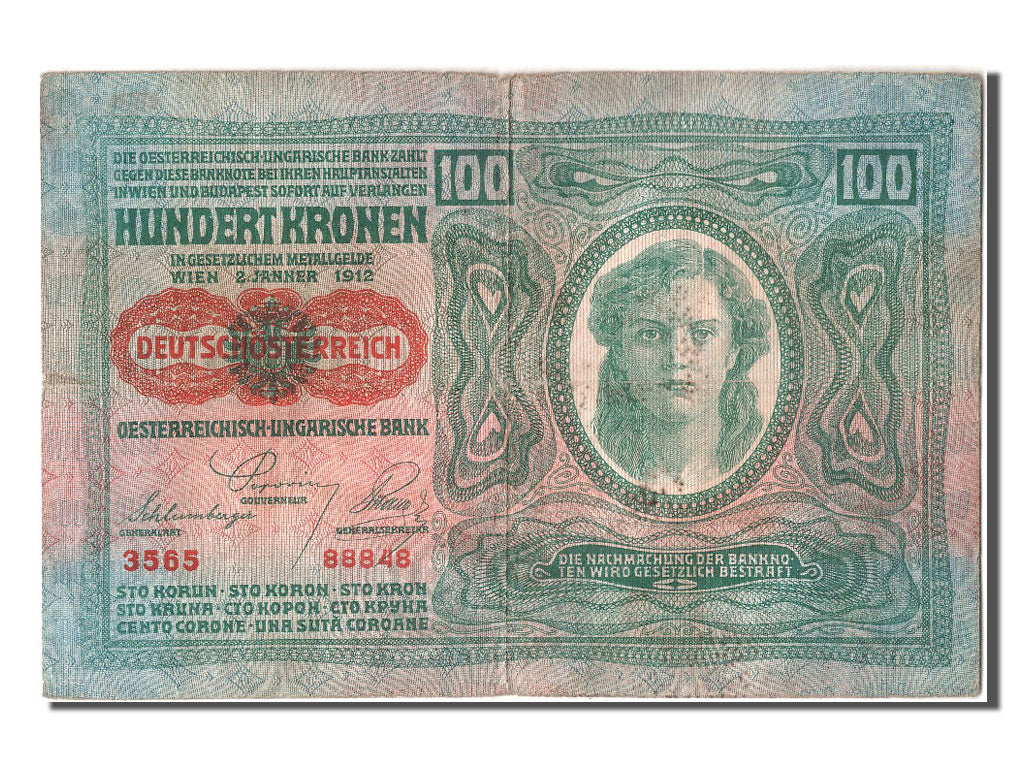 Austria, 100 Kronen, KM #56, AU(50-53), 3565 88848