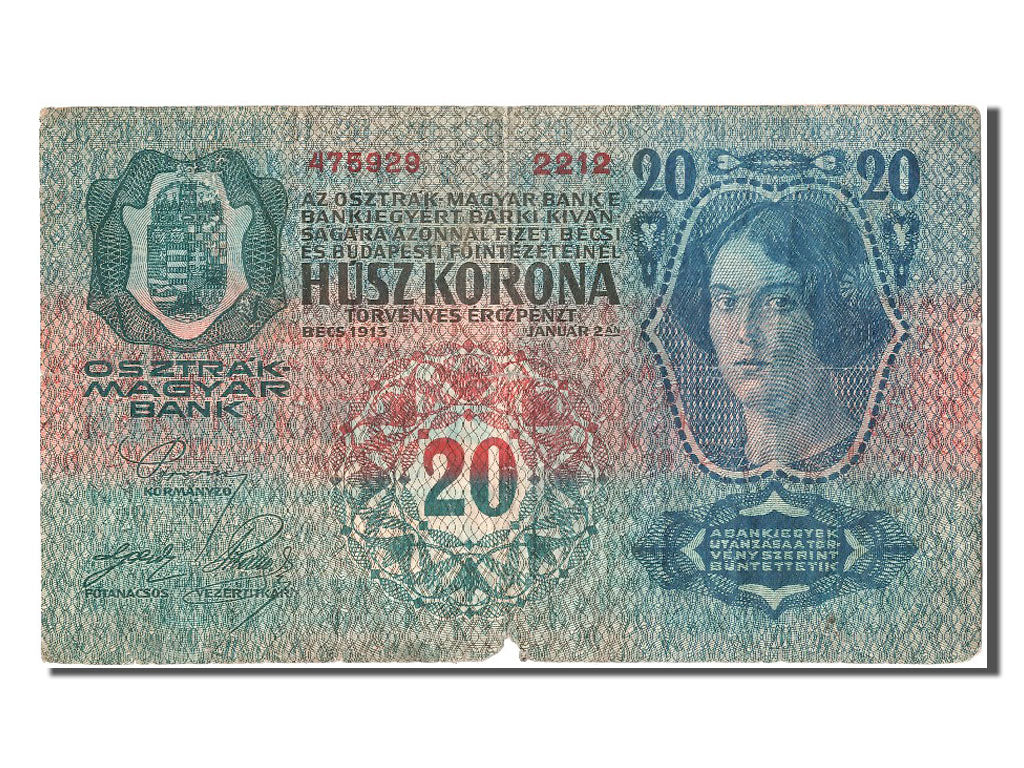 Austria, 20 Kronen, 1913, KM #13, 1913-01-02, VF(20-25), 475929 2212