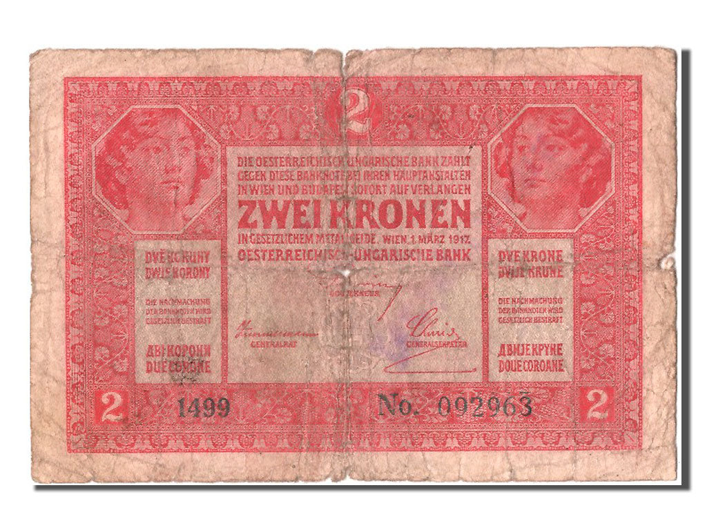 Banknote, Austria, 2 Kronen, 1917, 1917-03-01, VG(8-10)