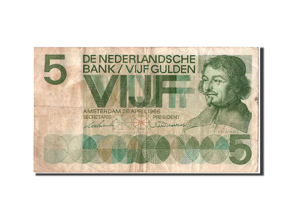 Netherlands, 5 Gulden, 1966, KM #90a, 1966-04-26, VF(30-35), 4TC090988