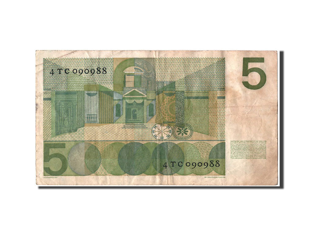 Netherlands, 5 Gulden, 1966, KM #90a, 1966-04-26, VF(30-35), 4TC090988