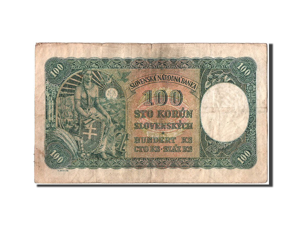 Slovakia, 100 Korun, 1940, KM #10a, 1940-10-07, VF(20-25), N2 761949