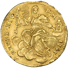 Vaticano, Zecchino, 1743, Roma, BB+, Oro