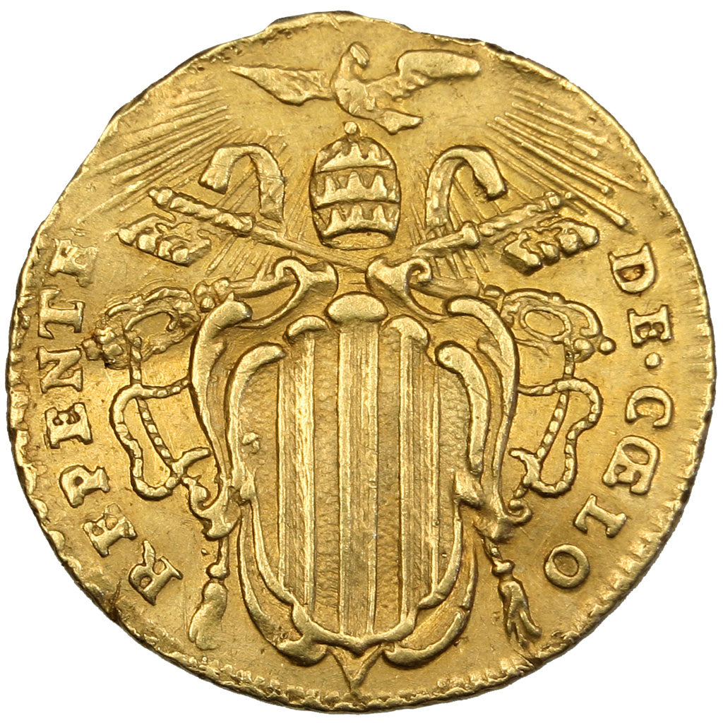 Vatican, Zecchino, 1743, Roma, AU(50-53), Gold, 3.31