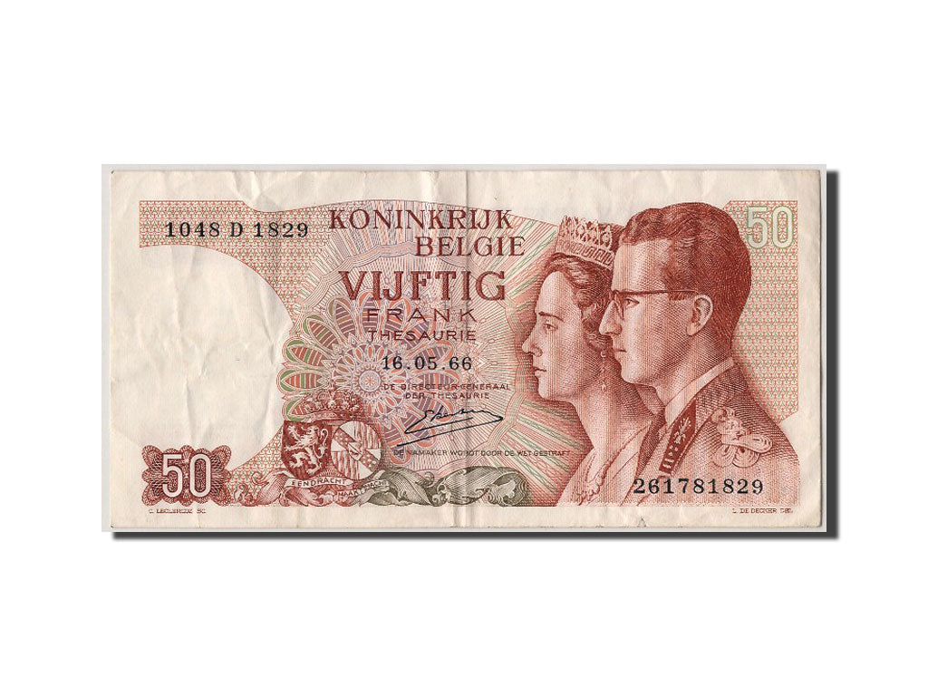 Billete, 50 Francs, 1966, Bélgica, 1966-05-16, MBC
