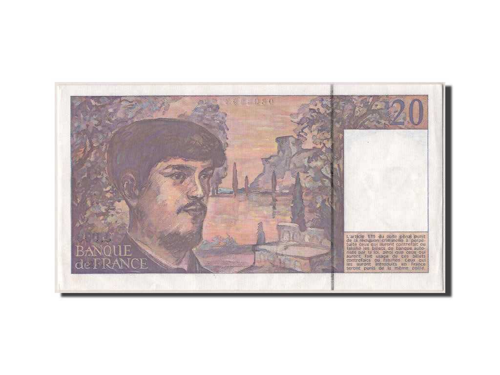 France, 20 Francs, 20 F 1980-1997 ''Debussy'', 1991, KM #151e, UNC(65-70),...