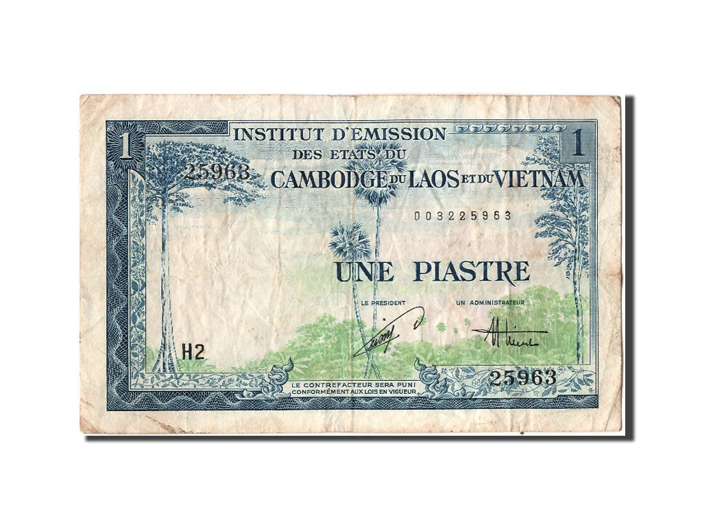 French Indo-China, 1 Piastre = 1 Dong, KM #105, VF(30-35), H2 25963