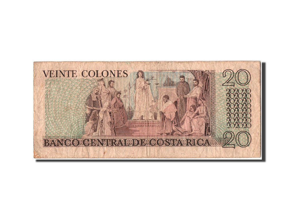 Costa Rica, 20 Colones, 1980, KM #238c, 1980-08-28, VF(30-35), C15532724