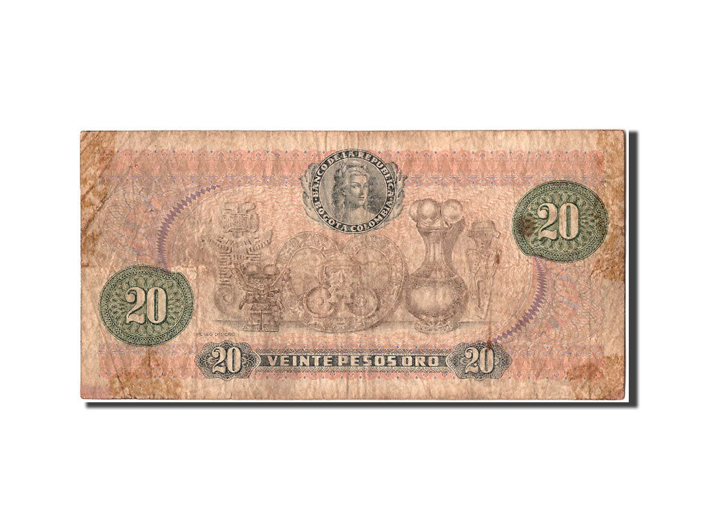Colombia, 20 Pesos Oro, 1981, KM #409d, 1981-01-01, VF(20-25), 12992577