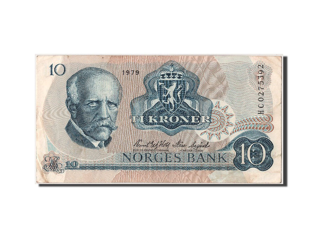 Norway, 10 Kroner, 1979, KM #36c, AU(50-53), HC0275392